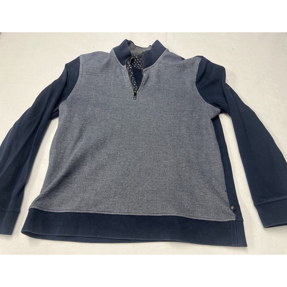 Ted Baker London Sweater Men’s 5 Med-Large Blue Poly Cotton 1/4 Zip